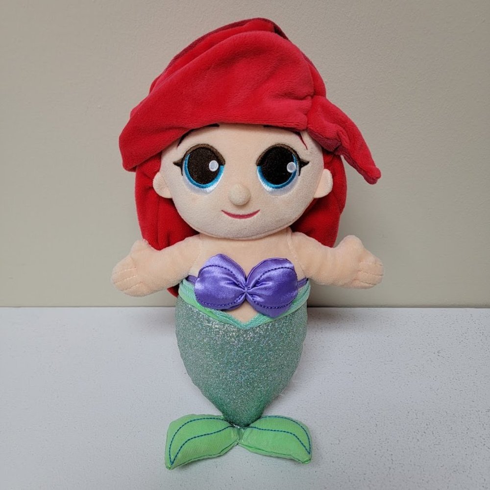 Disney Parks Baby Ariel Little Mermaid Plush 12" Princess Soft Glitter Cuddle